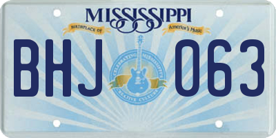 MS license plate BHJ063