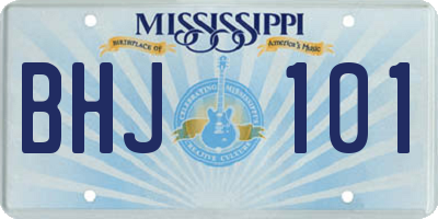 MS license plate BHJ101
