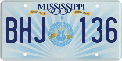 MS license plate BHJ136