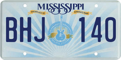 MS license plate BHJ140