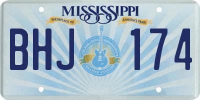 MS license plate BHJ174