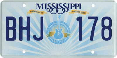 MS license plate BHJ178