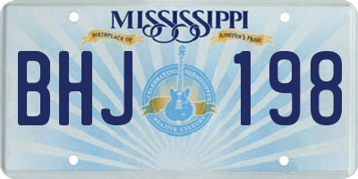 MS license plate BHJ198
