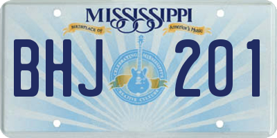 MS license plate BHJ201