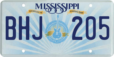 MS license plate BHJ205