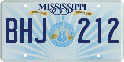 MS license plate BHJ212