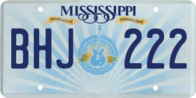 MS license plate BHJ222