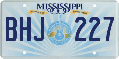 MS license plate BHJ227