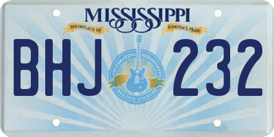 MS license plate BHJ232