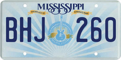 MS license plate BHJ260