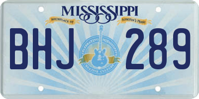 MS license plate BHJ289