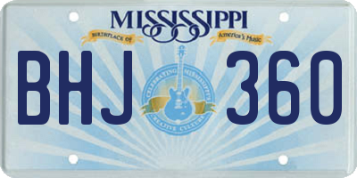 MS license plate BHJ360