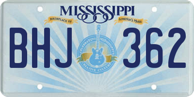MS license plate BHJ362