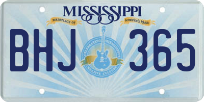 MS license plate BHJ365
