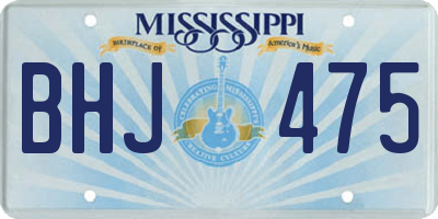MS license plate BHJ475