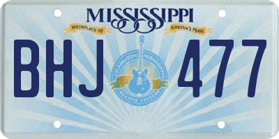 MS license plate BHJ477