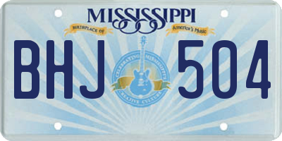 MS license plate BHJ504