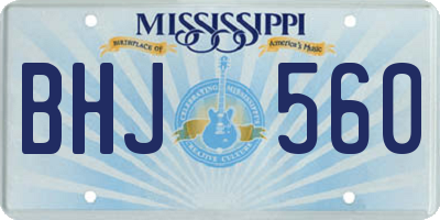 MS license plate BHJ560
