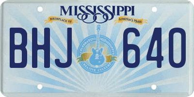 MS license plate BHJ640