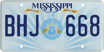 MS license plate BHJ668