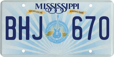MS license plate BHJ670