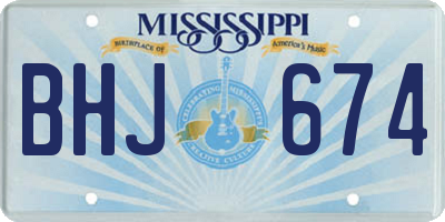 MS license plate BHJ674