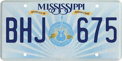 MS license plate BHJ675
