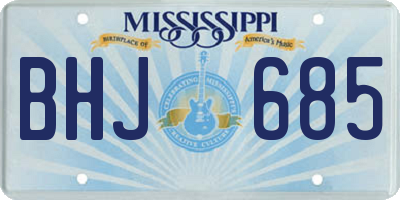 MS license plate BHJ685