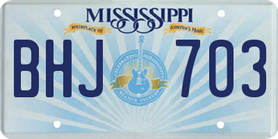 MS license plate BHJ703