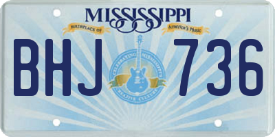MS license plate BHJ736