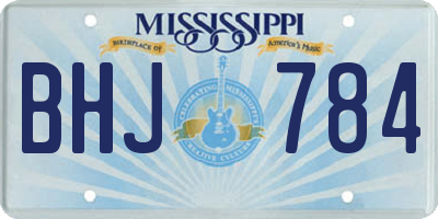 MS license plate BHJ784