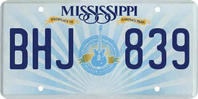 MS license plate BHJ839