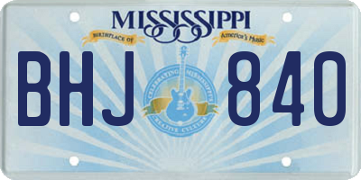 MS license plate BHJ840
