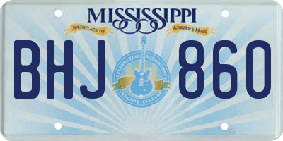 MS license plate BHJ860