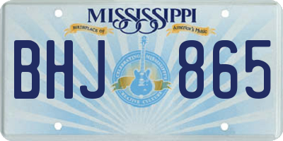 MS license plate BHJ865