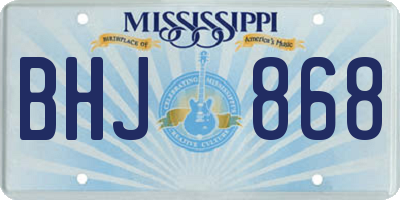 MS license plate BHJ868