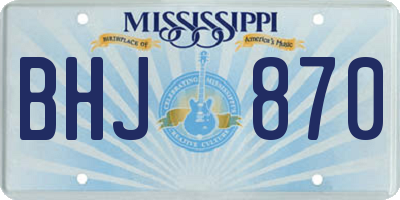 MS license plate BHJ870