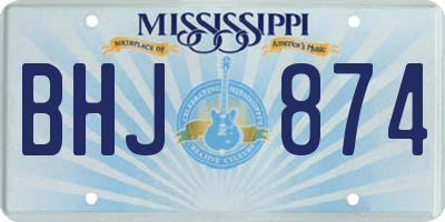 MS license plate BHJ874