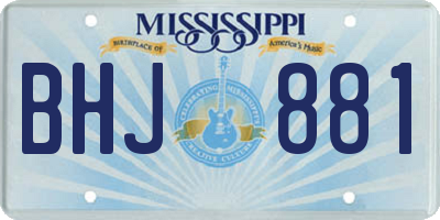 MS license plate BHJ881