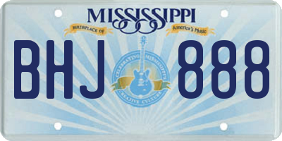 MS license plate BHJ888