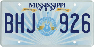 MS license plate BHJ926