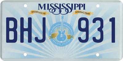 MS license plate BHJ931