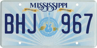 MS license plate BHJ967