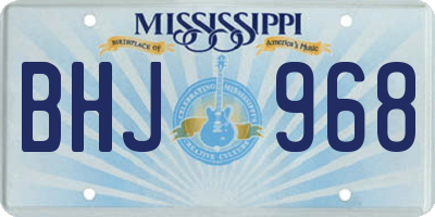 MS license plate BHJ968