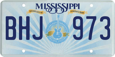 MS license plate BHJ973