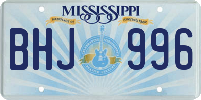 MS license plate BHJ996