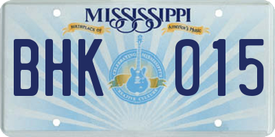 MS license plate BHK015
