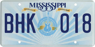 MS license plate BHK018