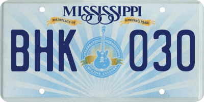 MS license plate BHK030