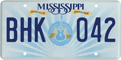MS license plate BHK042